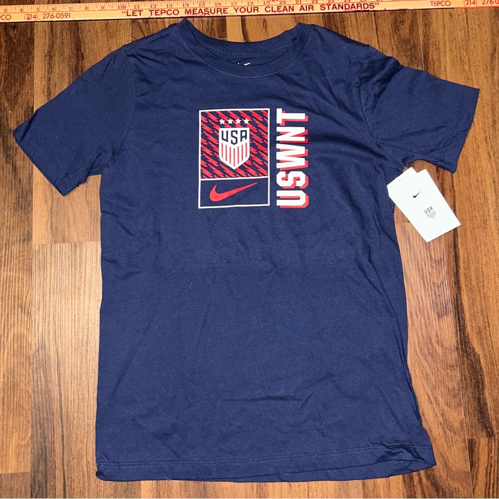 New Nike Core Short Sleeve T-Shirt TEAM USA Navy USWNT Soccer Youth XL